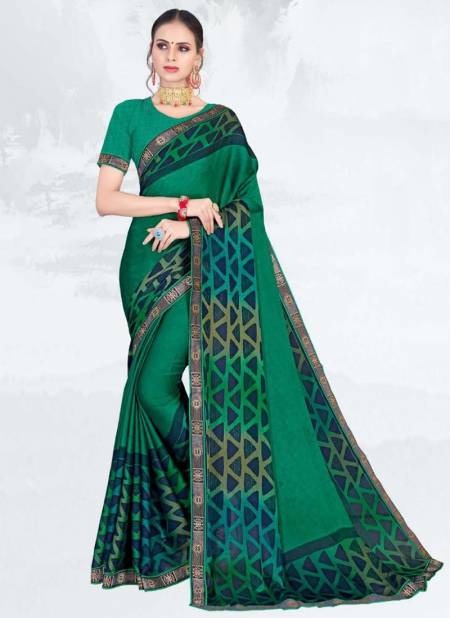 Sea Green Colour SULAKSHMI BELISHA Fancy Chiffon Printed Casual Daily Wear Saree Collection 2904